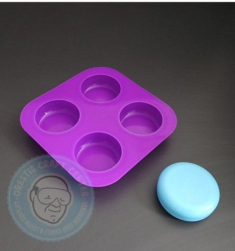 4 cell Round Pebble Silicone Soap Mould - 92mls Silicone Moulds