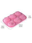 6 CAVITIES ROSES SILICONE MOLD