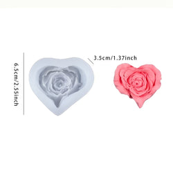 ROSE SHAPED HEART SILICONE MOLD