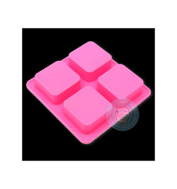SILICONE MOLD SQUARES WITH ROUNDED CORNERS - 4 CAVITIES